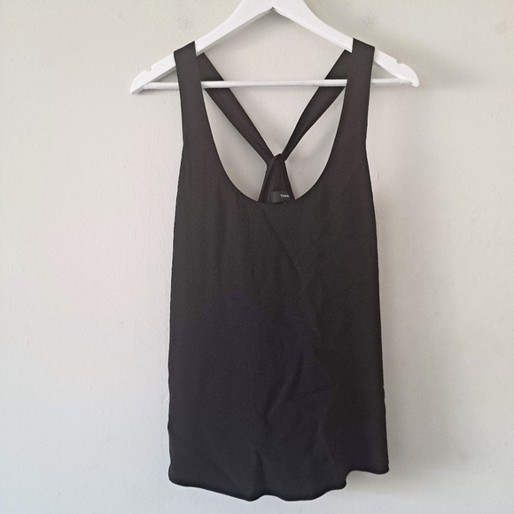 Theory Black Halter Neck Tie Back Slinky Sleeveless Top - Size Small - Picture 1 of 8